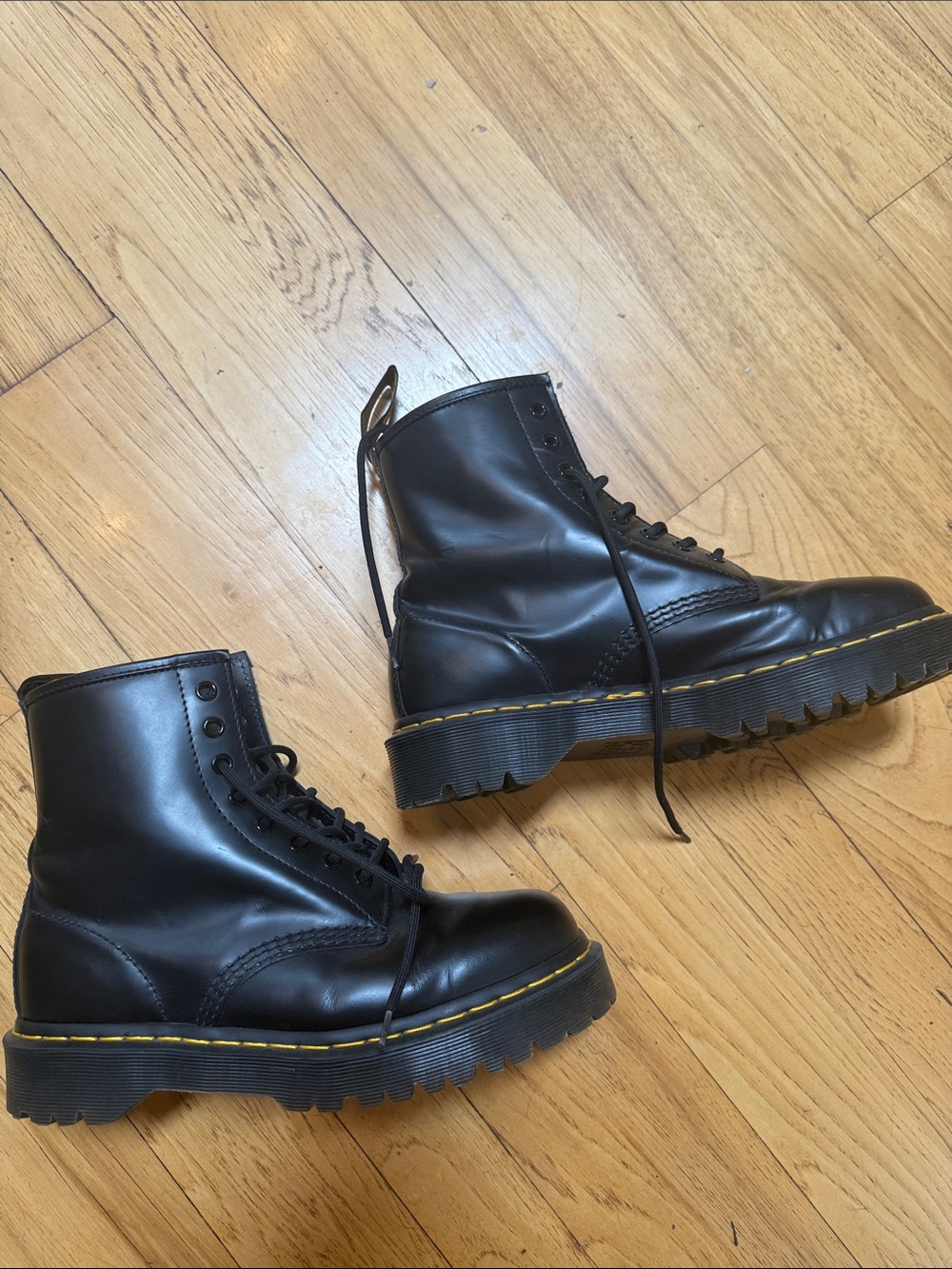 Dr. Martens Black Leather Lace-Up Combat Boots